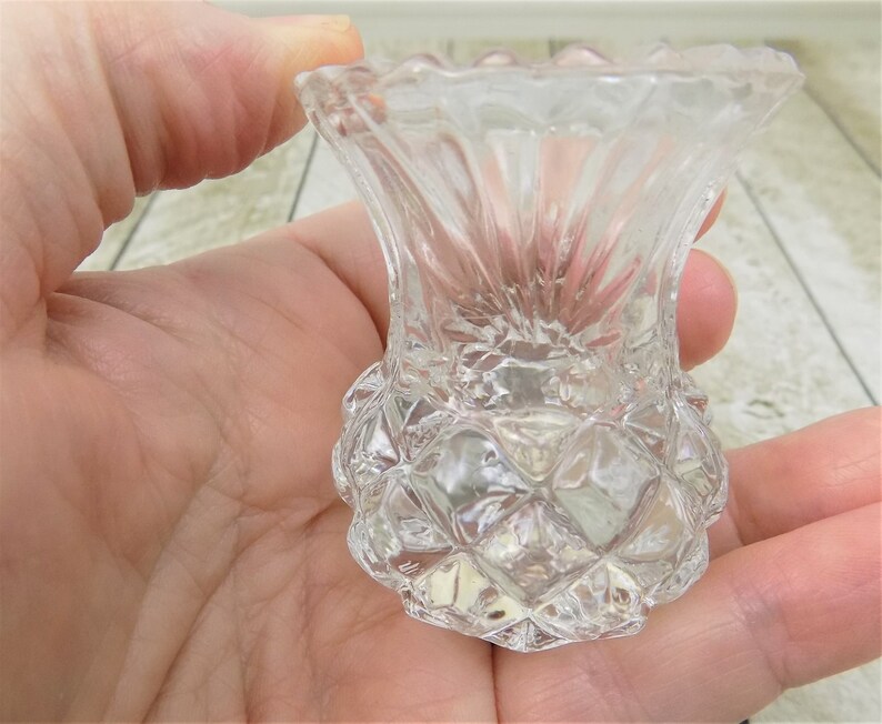 Lead Crystal Toothpick Holder Pressed Glass Artmark Label Etsy