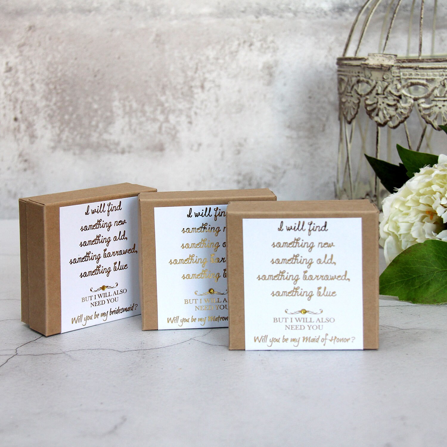 Set de 3 cajas de dama de honor para damas de honor cajas de | Etsy