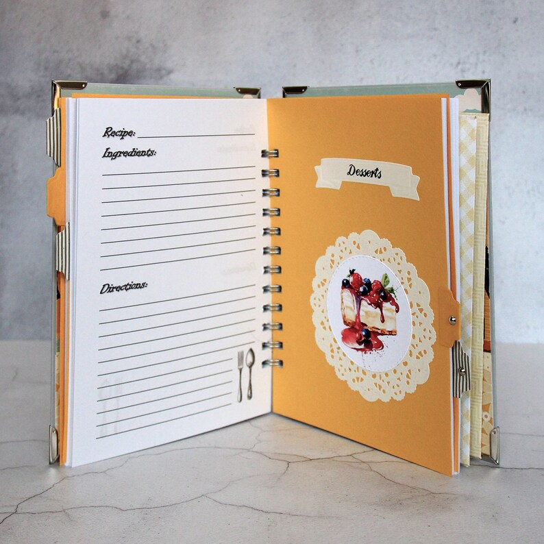 Cute Spiral Notebook Personalized Recipe Organizer Blank | Etsy