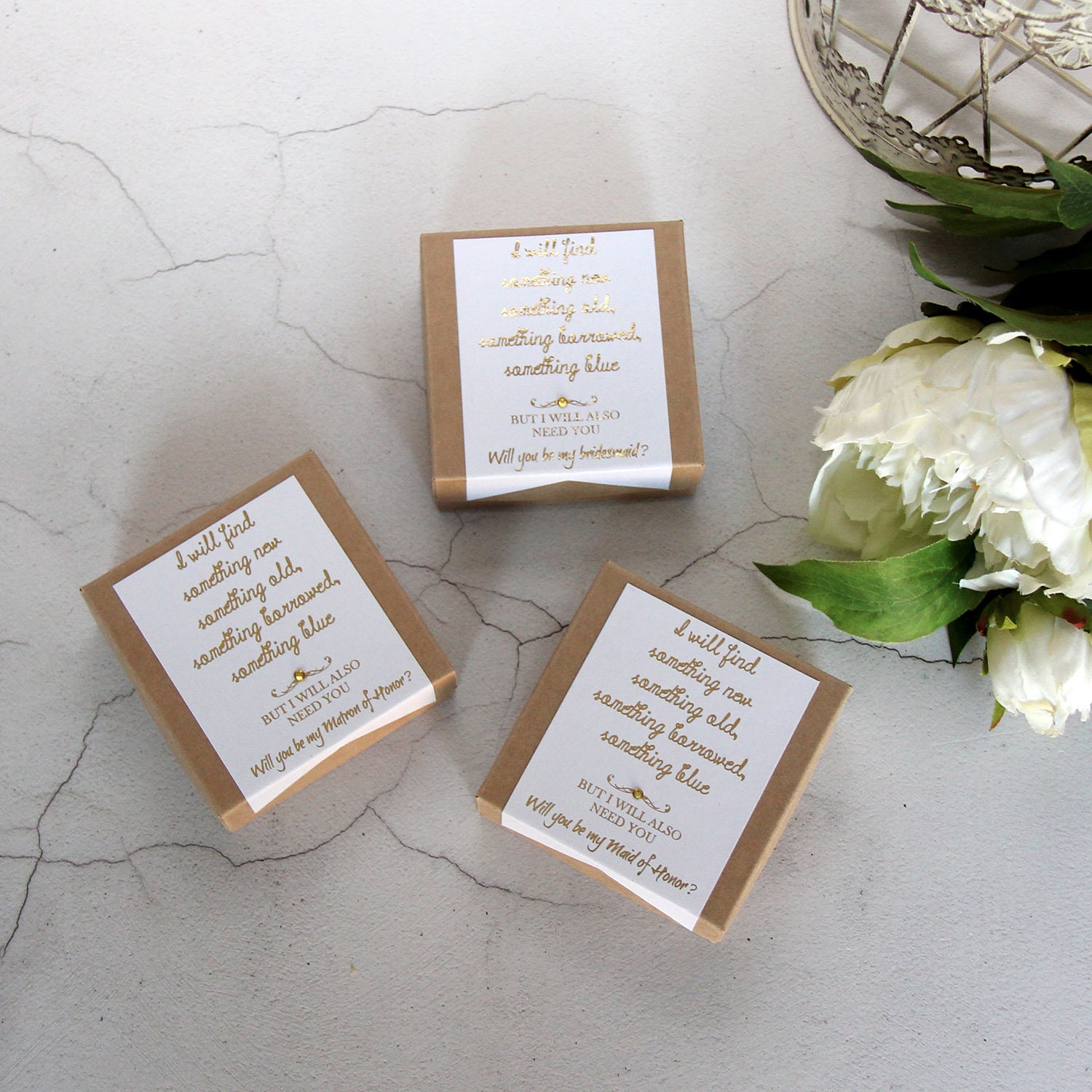 Set de 3 cajas de dama de honor para damas de honor cajas de | Etsy