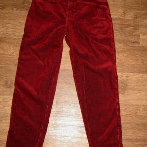 Vintage Lee Cooper Samt Jeans: 90s Burgundy High Waist (Größe 29-31)