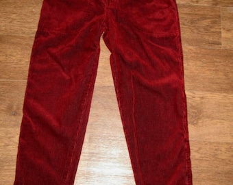 Vintage Lee Cooper Velvet Jeans: 90s Burgundy High Waist (Size 29-31)