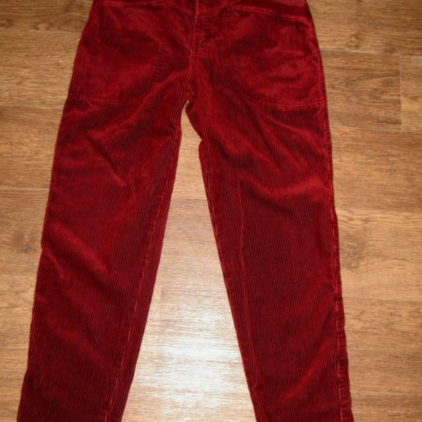 Vintage Velvet Lee Cooper Women Denim Jeans / Taglia 29 - 31 / 90's / Pantaloni / Pantaloni / Borgogna / Jeans / Corduroy