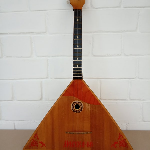 Soviet Folk Instrument, Russian balalaika, soviet vintage  3 - strings balalaika