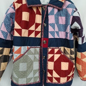 Upcycled Quilted Patchwork Jacket, Quilt Coat, size L\ XL