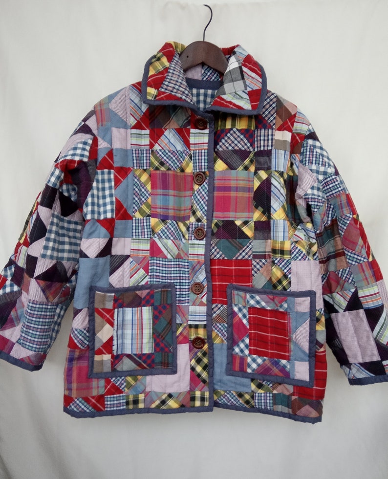 Patchwork Quilted Jacket Cotton Fabric Quilt Coat Patchwork Etsy