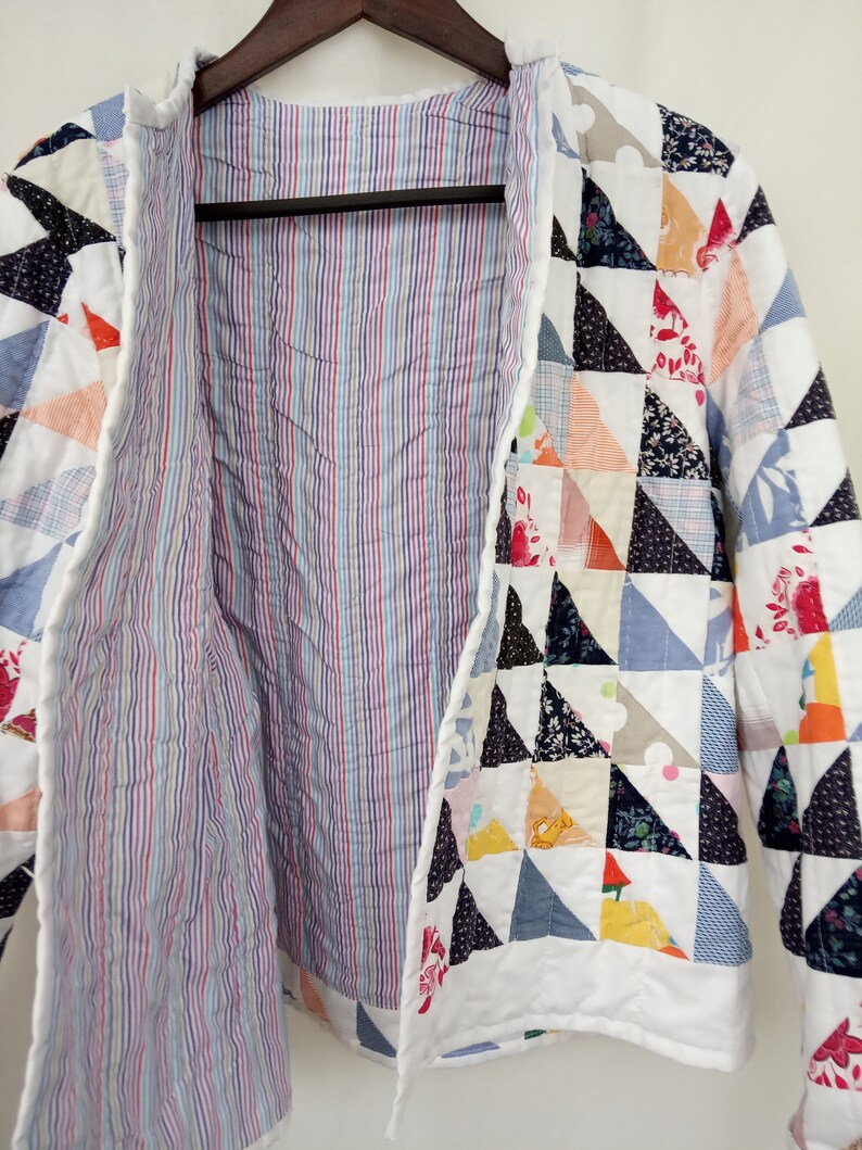 Patchwork Quilted Jacket Cotton Fabric Quilt Coat Patchwork Etsy