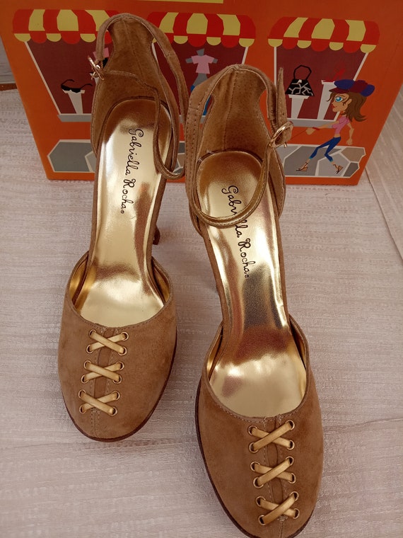 Women Suede Leather Camel shoes, Gabriella Rocha,… - image 1