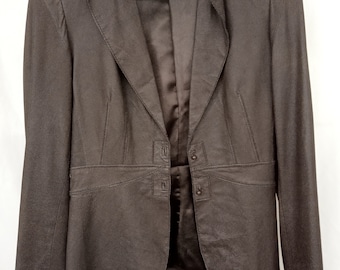 Brown Nappa Leather Blazer Jacket - Full Circle UK - Size S