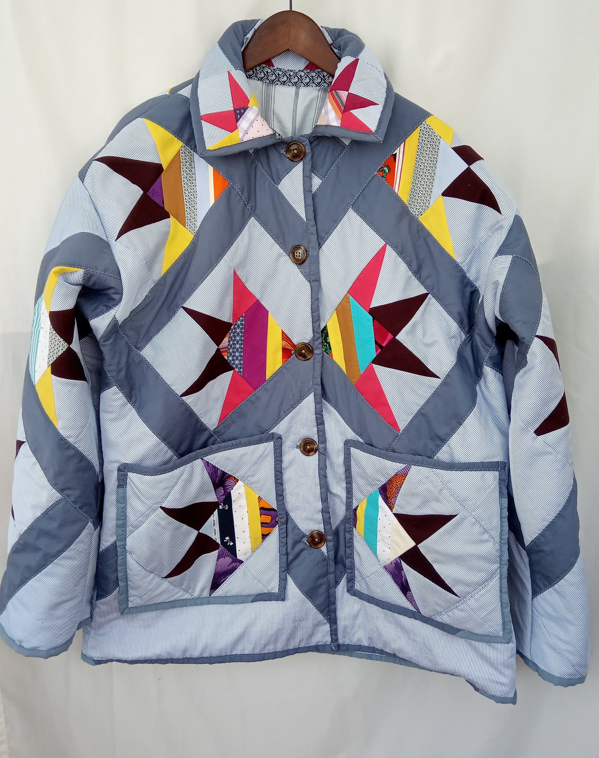 Quilt Coat, Patchwork Coat, Patchwork Handmade Coat Upcycled Quilt Coat, Patchwork Coat, Patchwork Handmade Coat Upcycled
