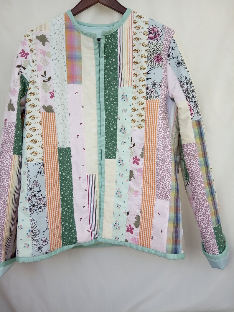 Patchwork Quilted Jacket Cotton Fabric Quilt Coat Patchwork Etsy
