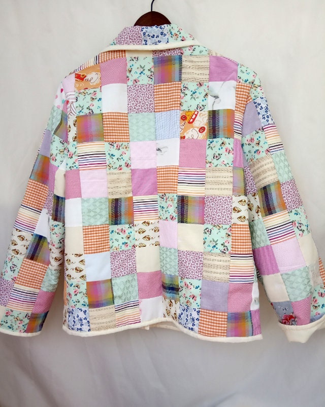 Patchwork Coat Patchwork Quilted Jacket Cotton Fabric Quilt - Etsy