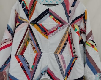 Upcycled patchwork-trui, Quit-trui - één maat M/L/XL