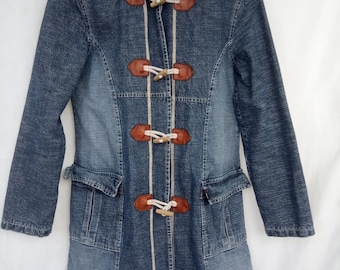 Vintage Denim Trench Coat - Women's Size M - Made in Portugal