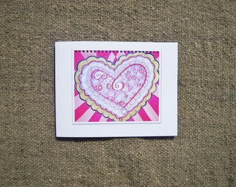 Set of 5 "Heart Shine" Art Greeting Cards