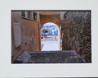 Photography Italy,  City of Alghero, Sardinia, archway to harbor