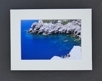 Photography Coastal Cliff  of Sardinia, Italy, Blue Mediterranean Sea