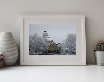 Photography, Historic Building Surrounded by Snow-Covered Trees, Munich, Germany