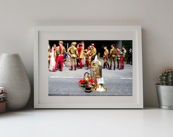 Photography Oktoberfest Munich, Moriske Dancers, Traditional Costume Parade, Musicians