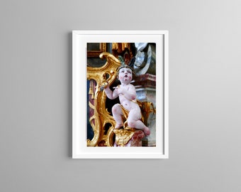 Photography, Angel Sculpture, Baroque Angel, Church of Rottenbuch, Bavaria