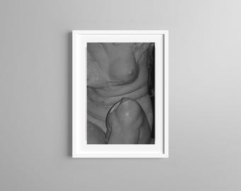 Photo Print B/W Nude Female, Erotic Sculpture, Sculpture Photo