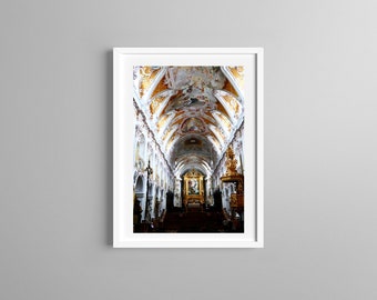Photography, Vaulted Ceiling and Interior View of Cathedral of Freising, Bavaria