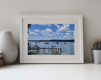 Photography Lake Starnberg, Lakeview with Boats, Summertime