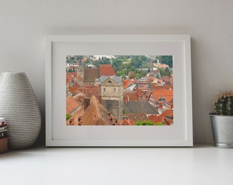 Photography, Red Roofs of Kronach, Franconia, Germany