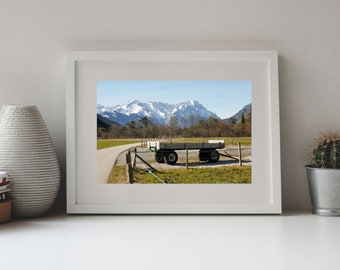 Photography Rural Landscape Bavaria Germyn, Mountain view Zugspitze,