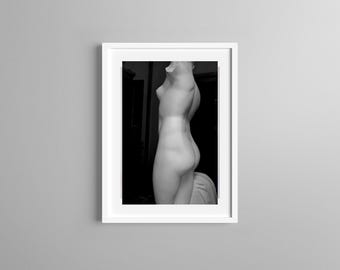 Photo Print B/W Nude Female, Erotic Sculpture, Sculpture Photo