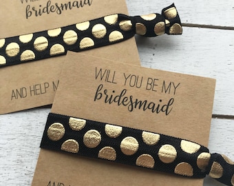 Will You Be My Bridesmaid and Help Me Tie the Knot Hair Tie Favors | Bridesmaid Hair Tie Favors | Bridesmaid Proposal Gift | Wedding Party
