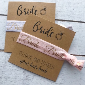 BRIDE &#39;I Do&#39; Hair Tie | BRIDE Hair Tie Favor | Bachelorette Party Favors | To Have and to Hold Your Hair Back Bride Favor | Bride Accessory
