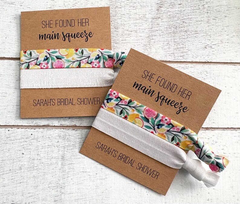 She Found Her Main Squeeze Bridal Shower Favors | Lemon Hair Tie Favors ...