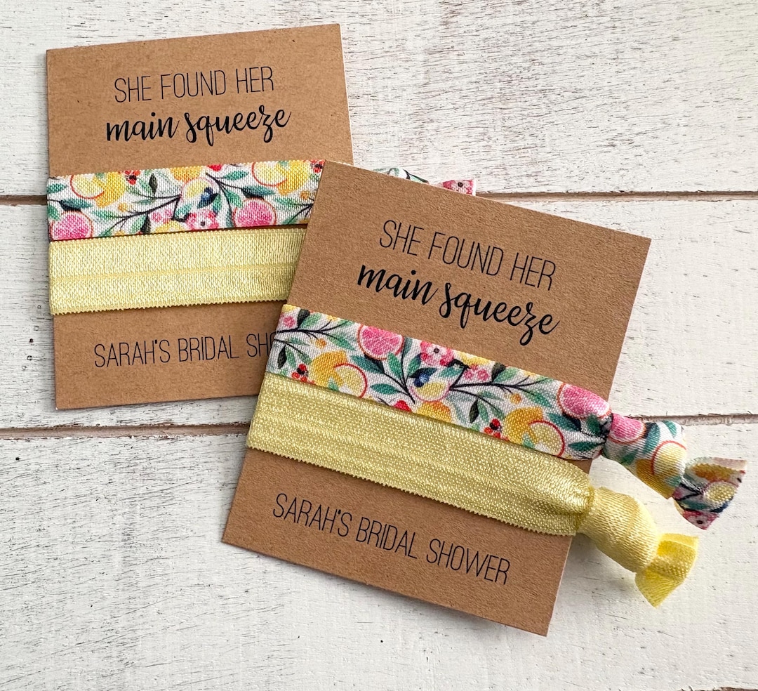 She Found Her Main Squeeze Bridal Shower Favors | Lemon Hair Tie Favors ...