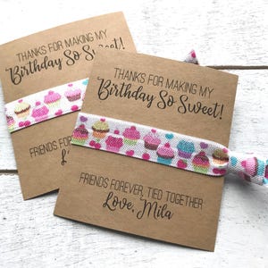 Custom Cupcake Hair Tie Party Favors | Birthday Girl