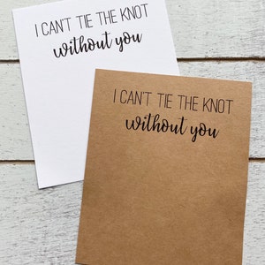 Scrunchie Cards | I Can’t Tie The Knot Without You Scrunchie Cards | Kraft Cards for Scrunchies | Bridal Party Proposal Cards