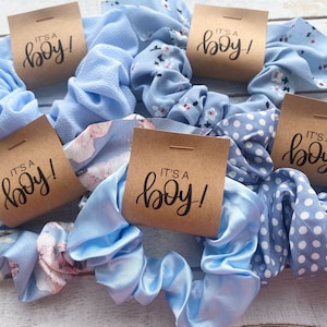 IT’S A BOY! Custom Baby Shower Scrunchies | Baby Shower Scrunchie Favors | Personalized Baby Shower Favors | Baby Boy Shower Favors