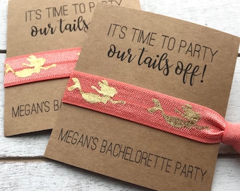 Personalized Mermaid Bachelorette Hair Tie Favors