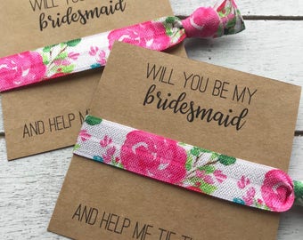 Will You Be My Bridesmaid and Help Me Tie the Knot Hair Tie Favors | Bridesmaid Hair Tie Favors | Bridesmaid Proposal Gift | Wedding Party