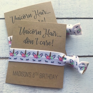Custom Unicorn Hair Tie Favors | Birthday Party