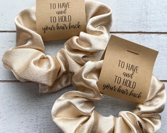 BRIDAL SHOWER Scrunchies | To Have and To Hold Your Hair Back Wedding Shower Favors | PERSONALIZED name