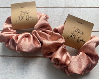 ROSE ALL DAY | Bridal Shower Scrunchies | Rose Gold Scrunchies |  Wedding Shower Favors | Bridal Shower Ideas | Wine Theme