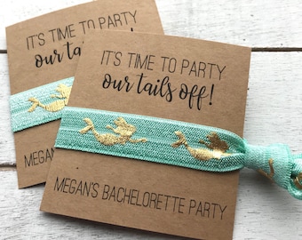 Personalized Mermaid Bachelorette Hair Tie Favors
