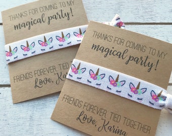 Custom Unicorn Hair Tie Party Favors | Birthday Girl