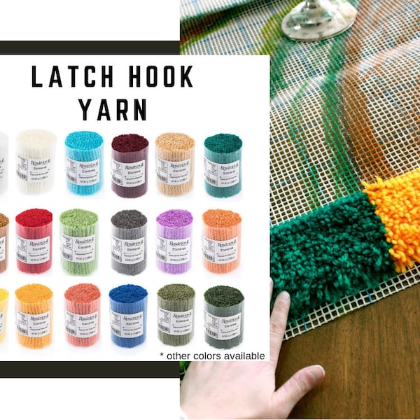 Latch Hook Yarn 25g - Rug Hooking Yarn 160 strands pouches - Pre Cut Knotted Yarn Wool - Rugs Pillows Canvas Latch Loop wool Pre-Cut