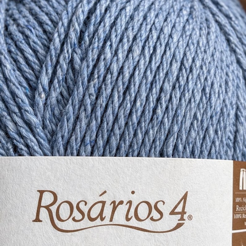 Recycled Cotton Yarn Aran Weight 100g – Eco Friendly Knitting & Crochet Yarn Ball – Reuse Yarn by Rosários 4 Portugal - 192m image 3