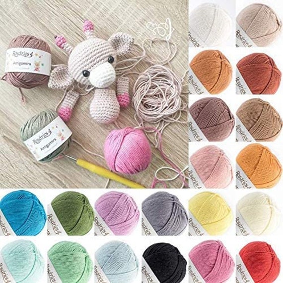 Amigurumi Crochet Yarn 20 Xmulticolor Packs 100% Cotton Crochet Yarn Packs  20 Assorted Colors 20 X 20g Yarn Bundle 400g Pack 