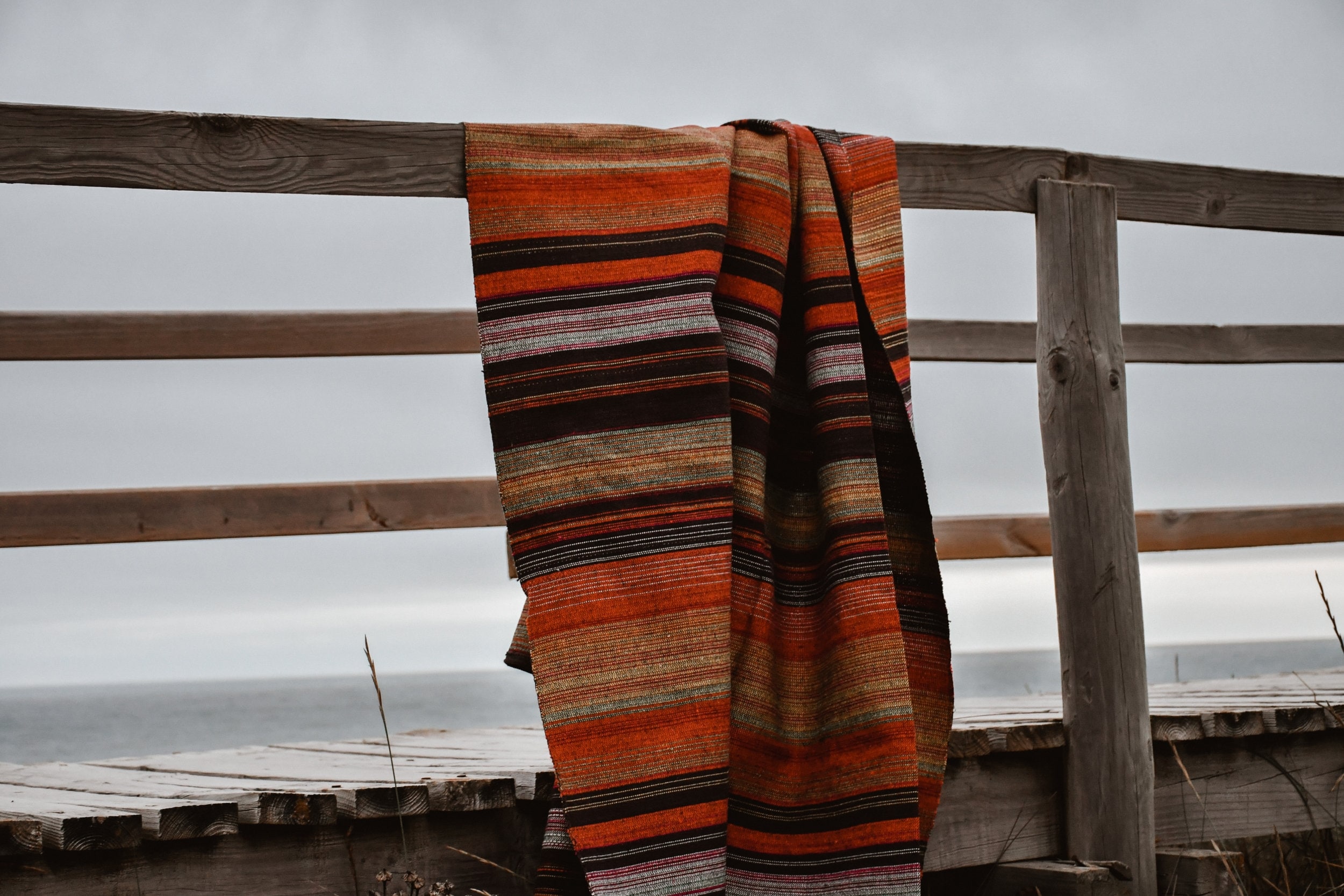 Recycled Cotton Throw Blanket | Durable Sofa Slip Cover |  Boho Bedspread Hand Woven | Sustainable Modern Traditional Home Decor
