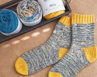 Sock Yarn 4Ply –Rosarios 4 Meia – Merino Wool Blend – Knitting Crochet Yarn – 50g Ball Fingering Weight Knitting Yarn Wool – Needle 3.5-4mm