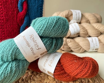 NEW - Chunky Knitting Portuguese Wool Yarn 100% Wool Skein 100gr Worsted Aran Weight - Alentejo Wool Rosários 4